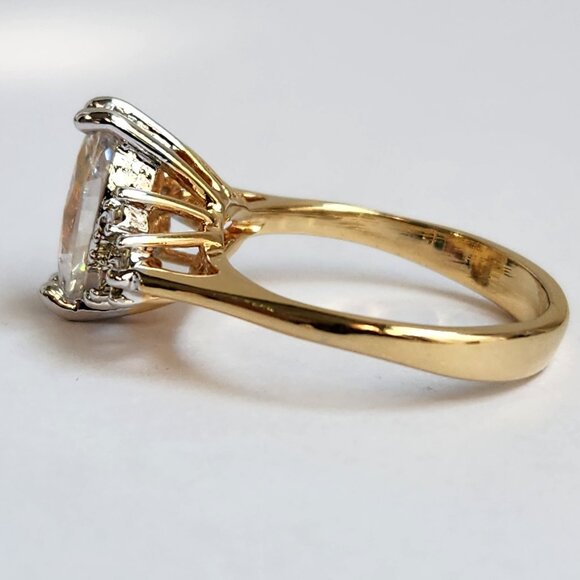 VTG NIB 18K Marquise Cut CZ GF Ring size 7 - Picture 6 of 14